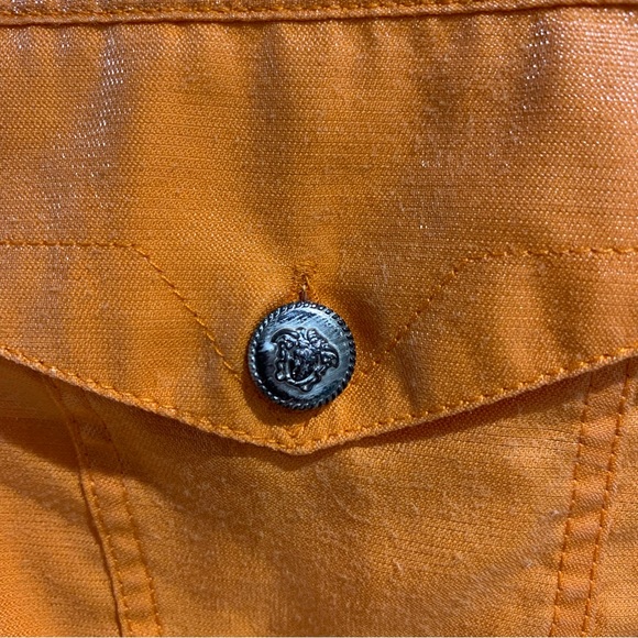 VINTAGE VERSACE ORANGE BLOUSE - Picture 4 of 12